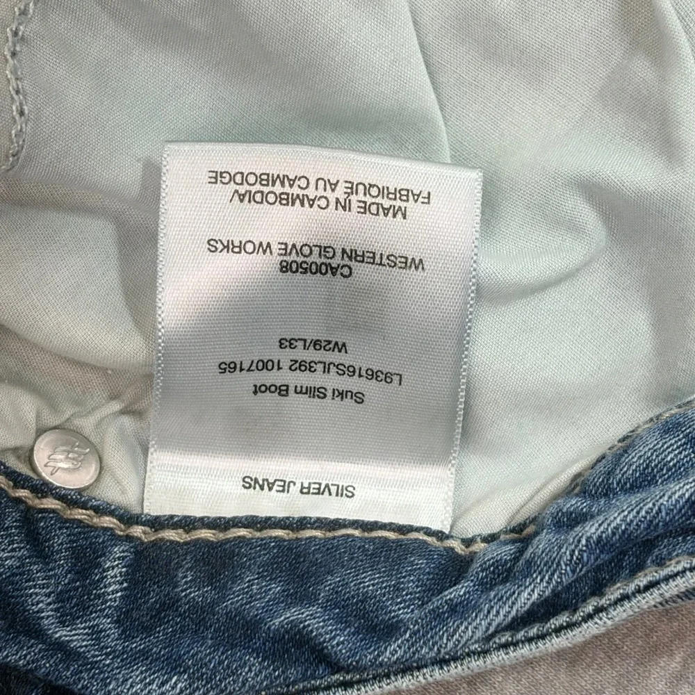 Women's Silver Jeans Co Suki Slim Bootcut W29 L33 Light Wash Denim